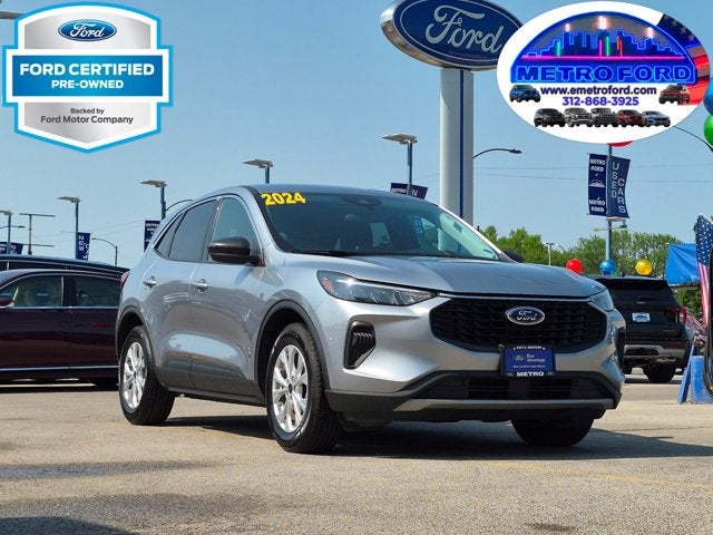 2024 Ford Escape Active in Iconic Silver Metallic — front three-quarter view