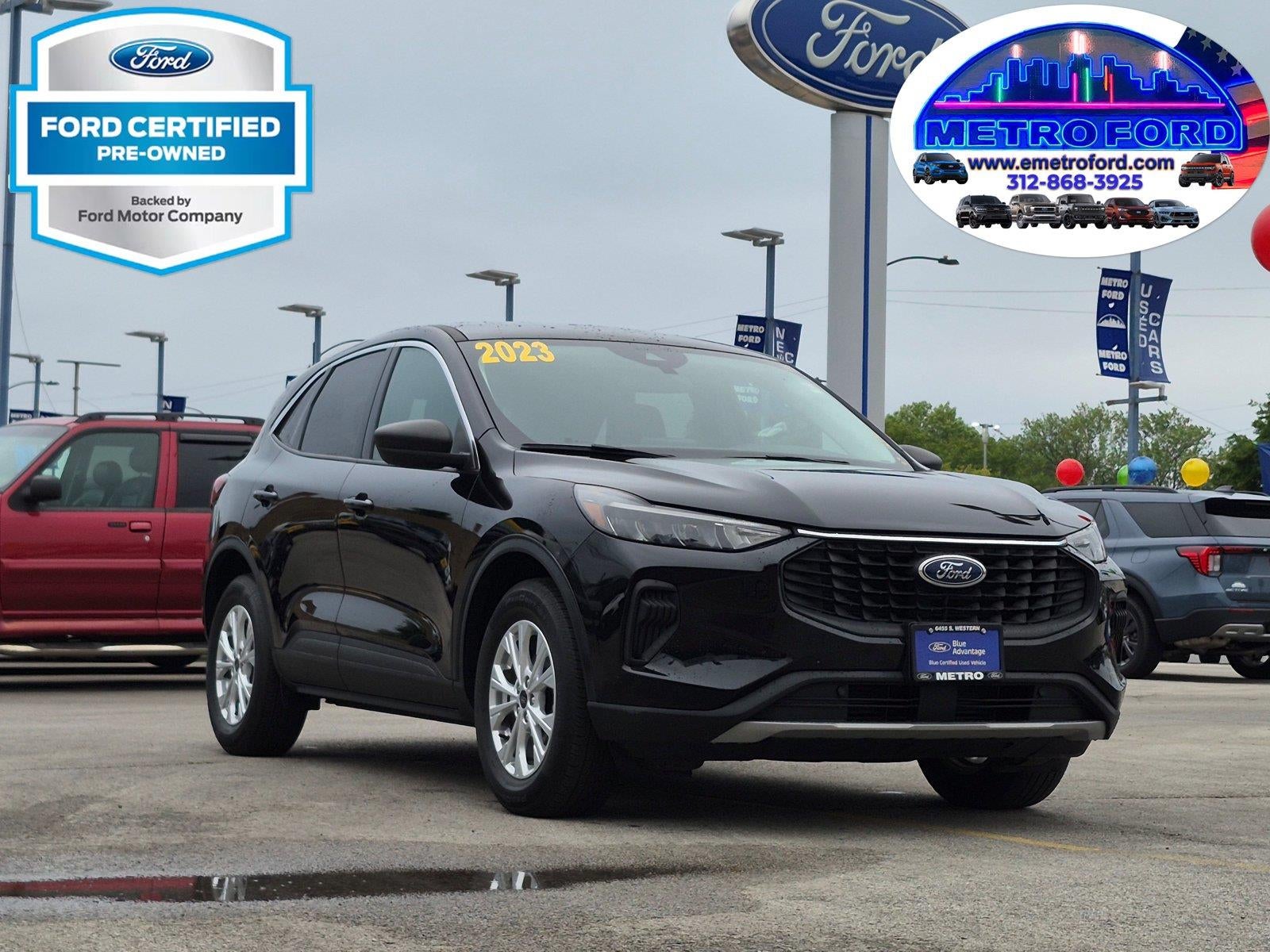 2023 Ford Escape Active in Agate Black Metallic — front three-quarter view