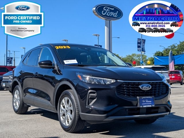 2023 Ford Escape Active in Agate Black Metallic — front three-quarter view