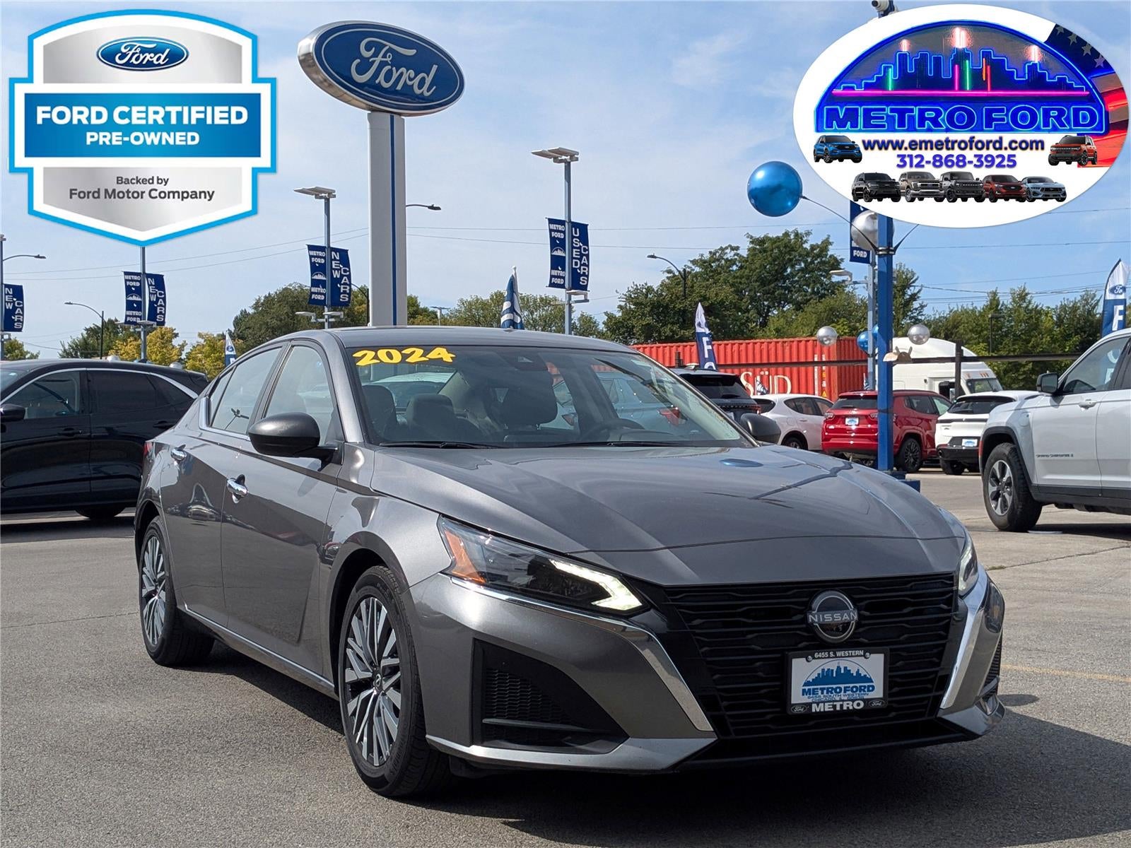2024 Nissan Altima 2.5 SV in Gun Metallic — front three-quarter view