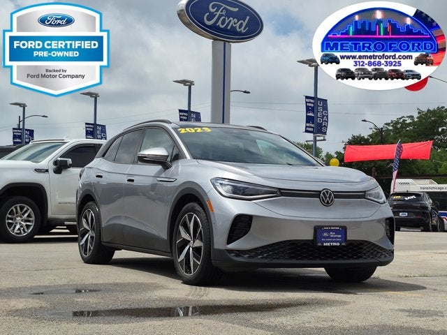 2023 Volkswagen ID.4 Pro S in Silver Mist Metallic — front three-quarter view