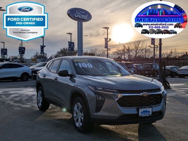 2025 Chevrolet Trax LS in Sterling Gray Metallic — front three-quarter view